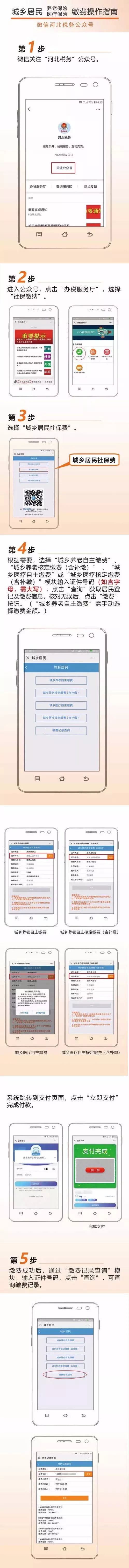 【河北税务微信公众号】城乡居民（养老保险、医疗保险）缴费操作指南